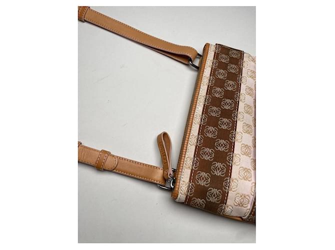 Borsa a mano in cotone beige Loewe Gate - vista 4
