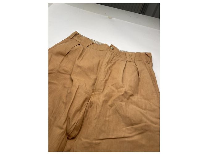 Autre Marque Pantalón de lino marrón sin firma Castaño - vista 2
