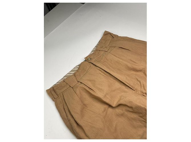Autre Marque Pantalón de lino marrón sin firma Castaño - vista 4