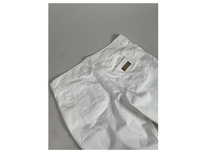 Calça de algodão branca Versace Branco - vista 2