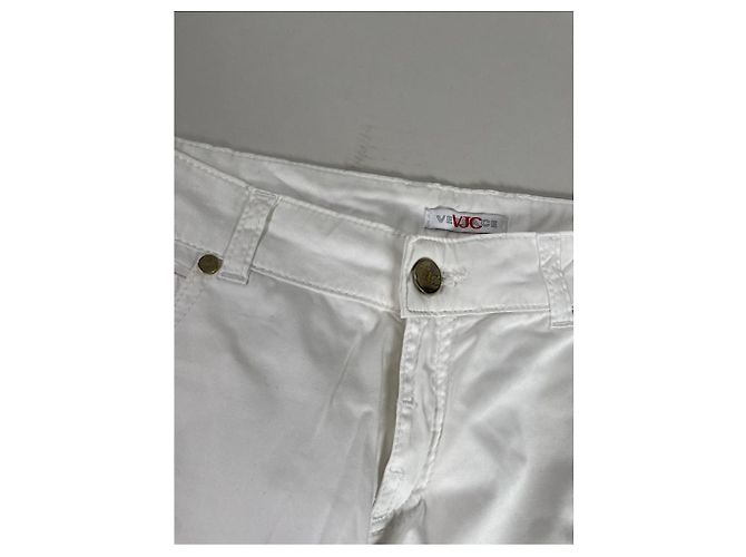 Calça de algodão branca Versace Branco - vista 4