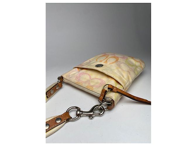 Coach Signature Sufflette gelbe Polyester-Handtasche - Ansicht 4