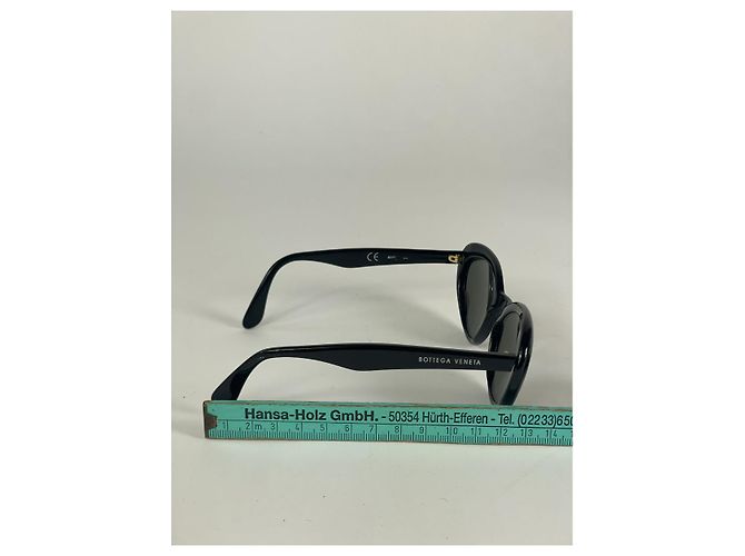Occhiali da sole in plastica nera Bottega Veneta Nero - vista 5