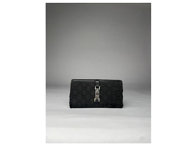 Jackie Carteira de couro preto Gucci Horsebit 1955 - vista 2