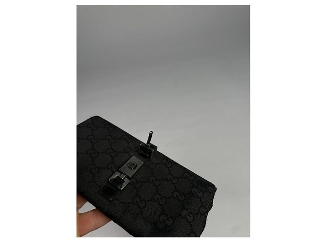 Jackie Carteira de couro preto Gucci Horsebit 1955 - vista 4