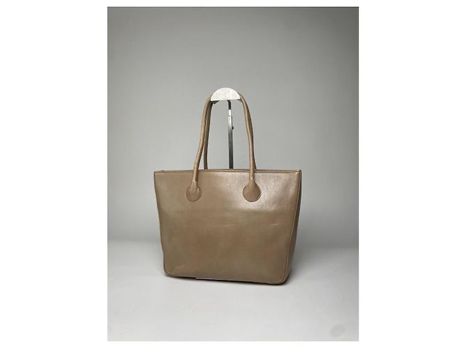 Borsa in pelle beige Issey Miyake - vista 2