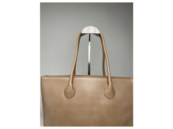 Borsa in pelle beige Issey Miyake - vista 5