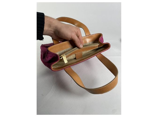 Céline Borsa in suede rosa Celine - vista 3