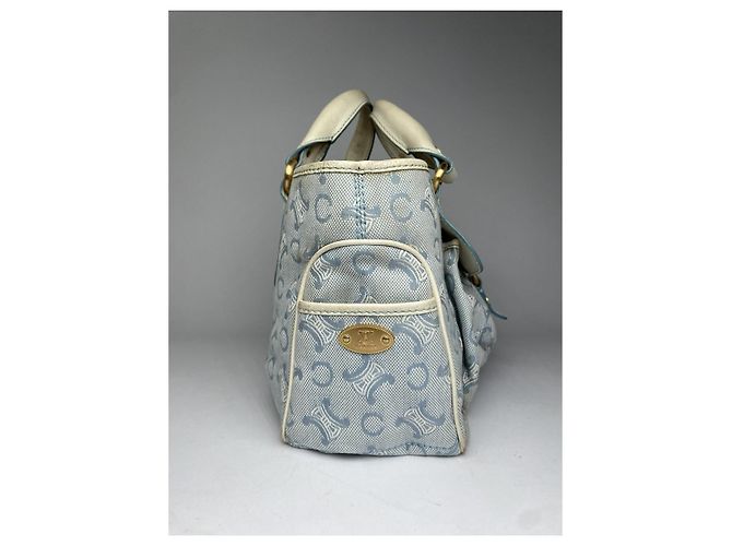 Céline Borsa a mano in cotone blu Celine Boogie - vista 5