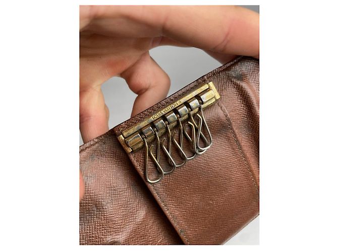 Borsa in pelle marrone Louis Vuitton Lockme - vista 5