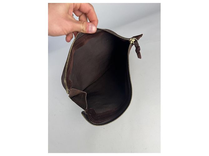 Clutch in pelle marrone Bottega Veneta - vista 2