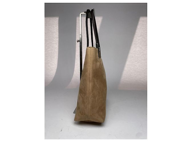 Autre Marque Borsa in suede marrone non firmata - vista 5