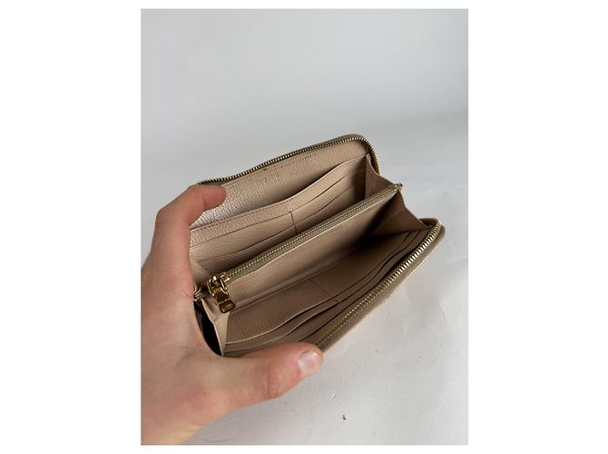 Cartera de cuero beige Miu Miu - vista 4