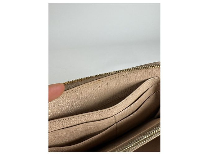 Cartera de cuero beige Miu Miu - vista 5