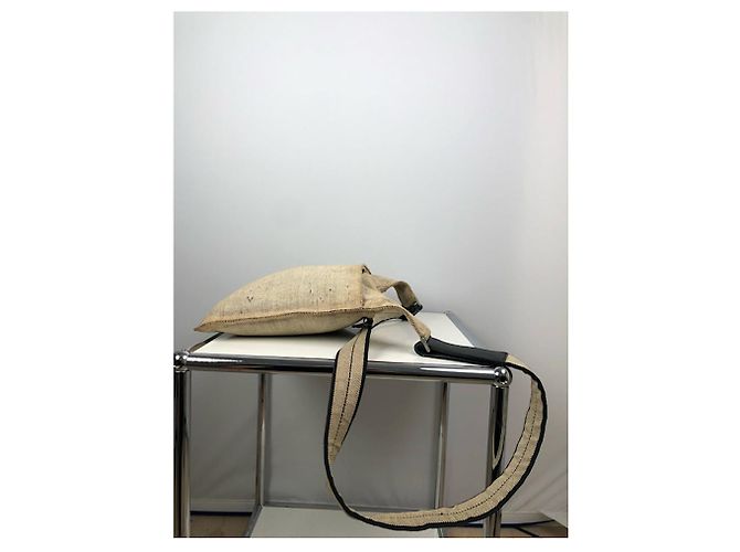 Borsa a mano in cotone beige Prada Cleo - vista 4