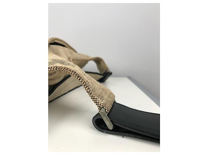 Borsa a mano in cotone beige Prada Cleo - vista 5