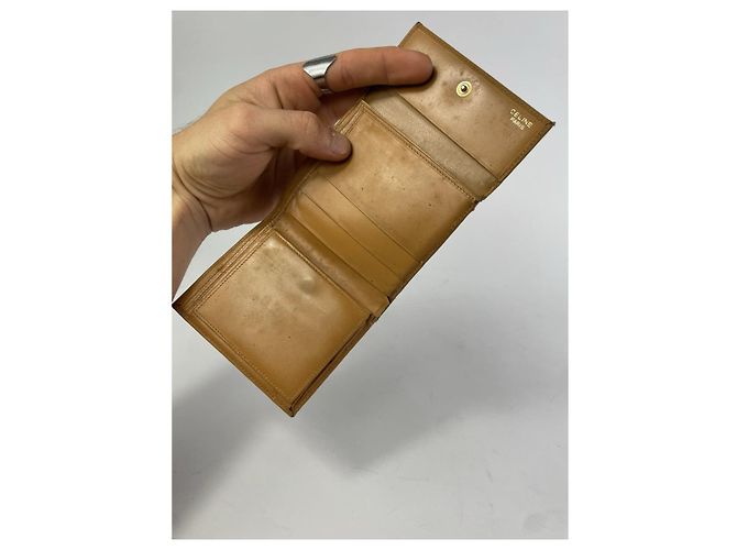 Céline Cartera de cuero marrón Celine Triomphe Castaño - vista 3