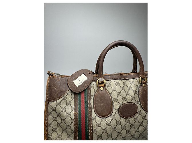 Gucci Ophidia graue Leder Reisetasche - Ansicht 4