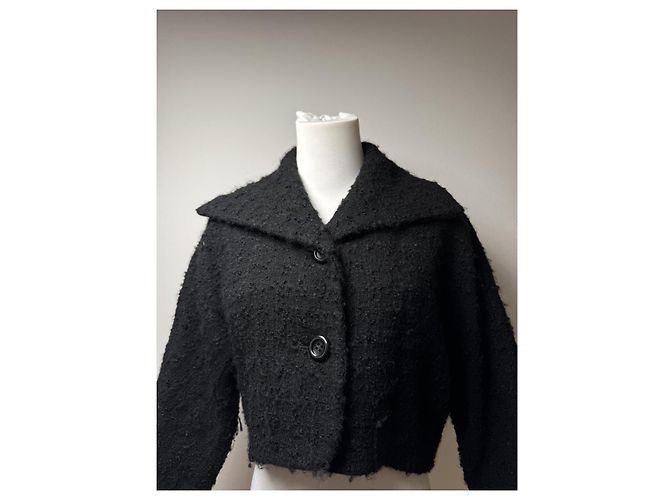 Abrigo trench de lana negra Balenciaga Negro - vista 2