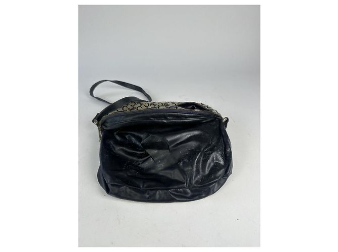 Céline Celine Triomphe Vintage schwarze Baumwollhandtasche - Ansicht 2