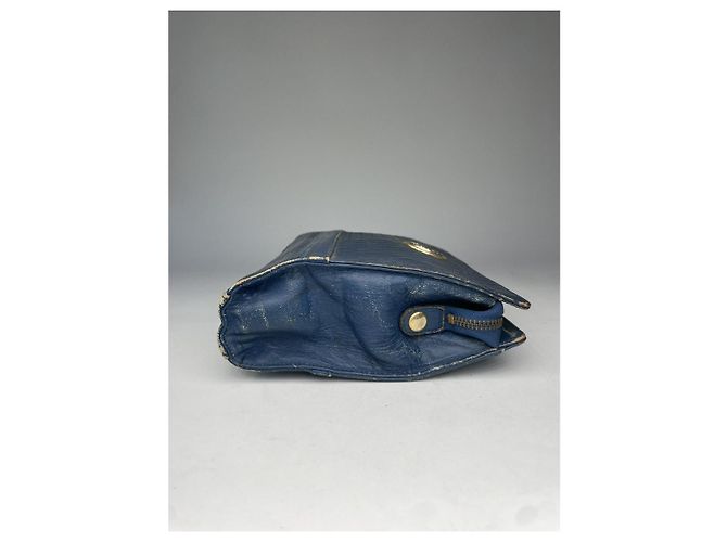 Clutch in pelle blu Gianni Versace - vista 5