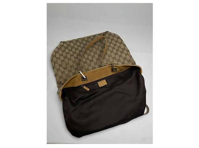 Gucci Jackie Vintage Beiger Baumwollhandtasche - Ansicht 2