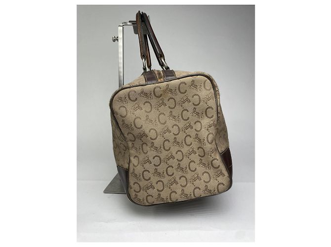 Céline Borsa da viaggio in pelle marrone vintage Celine Triomphe - vista 3
