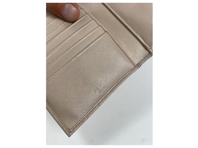 Prada Beiger Leder Geldbeutel - Ansicht 4