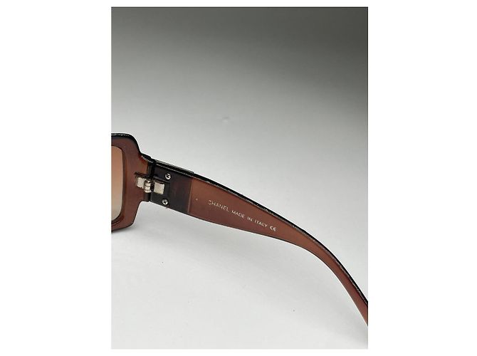 Gafas de sol de plástico marrón de Chanel Castaño - vista 5