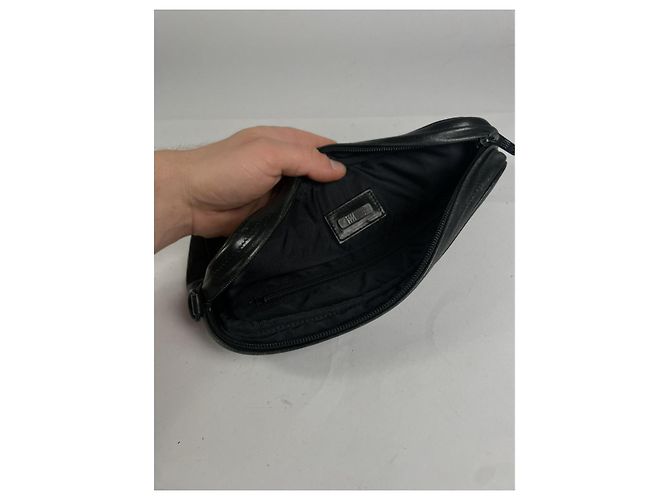 Borsa a mano in pelle nera Issey Miyake Nero - vista 2