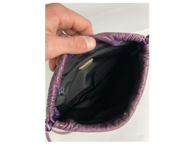 Borsa a mano in pelle viola Flamenco di Loewe Porpora - vista 2