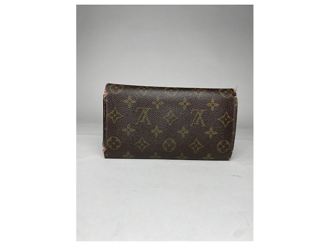 Billetera de cuero marrón Louis Vuitton Flore Castaño - vista 3