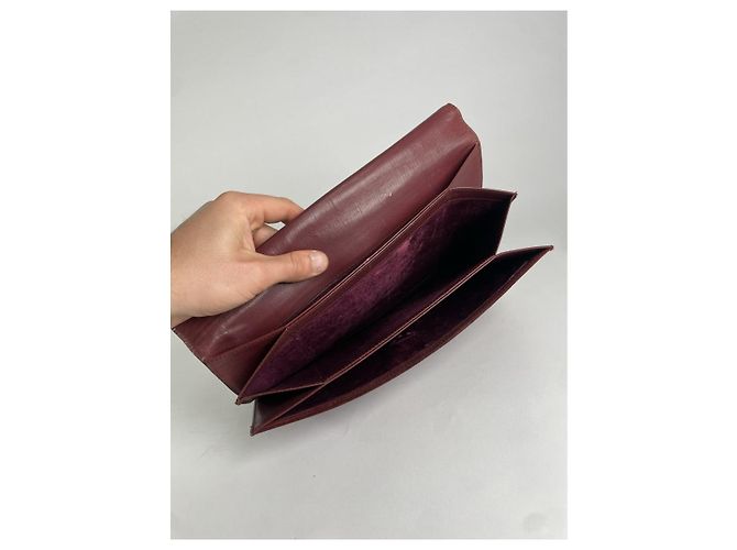 Clutch in pelle bordeaux Cartier Bordò - vista 4