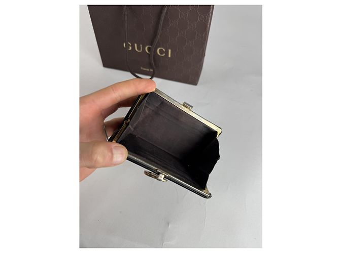 Portafoglio in pelle nera Gucci Marmont Nero - vista 5