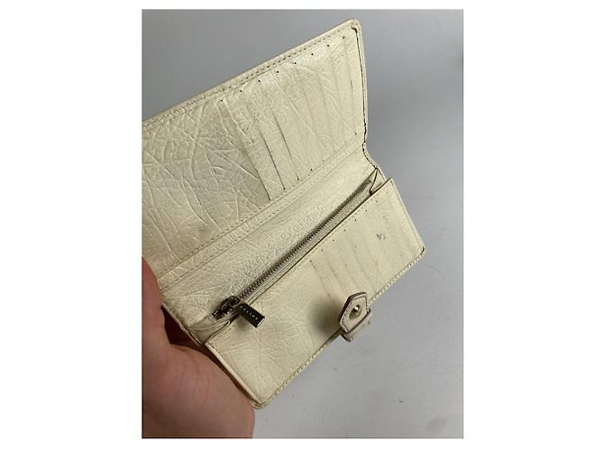 Céline Portafoglio in pelle bianca Celine Triomphe Bianco - vista 3