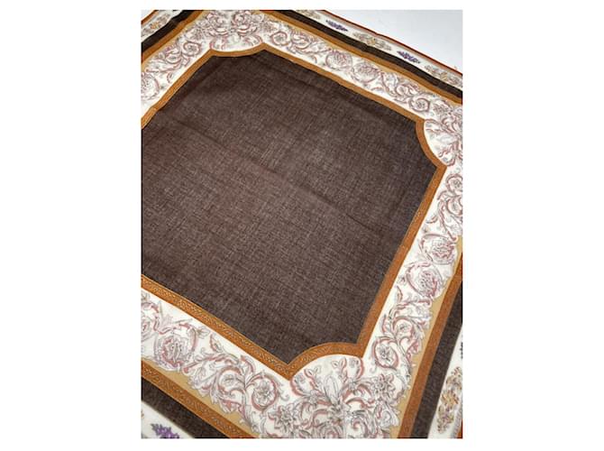 Céline Fazzoletto di seta Celine Brown Marrone - vista 3
