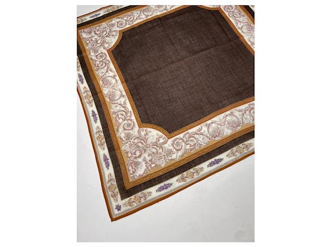 Céline Fazzoletto di seta Celine Brown Marrone - vista 4