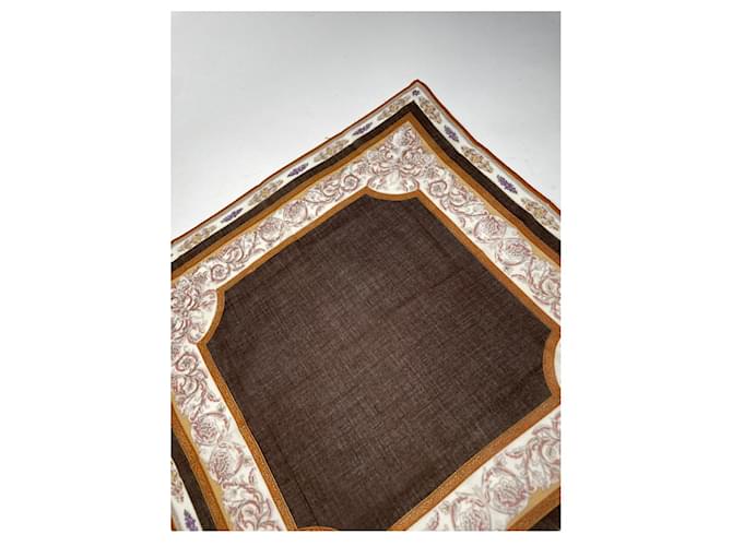 Céline Fazzoletto di seta Celine Brown Marrone - vista 5