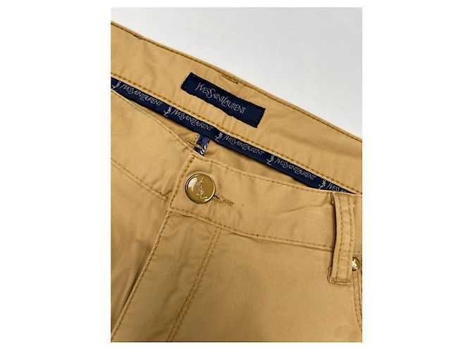 Calça de algodão amarela Yves Saint Laurent Amarelo - vista 2