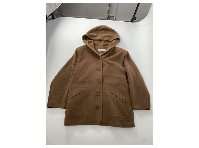 Abrigo de lana marrón Dior con capucha Castaño - vista 2