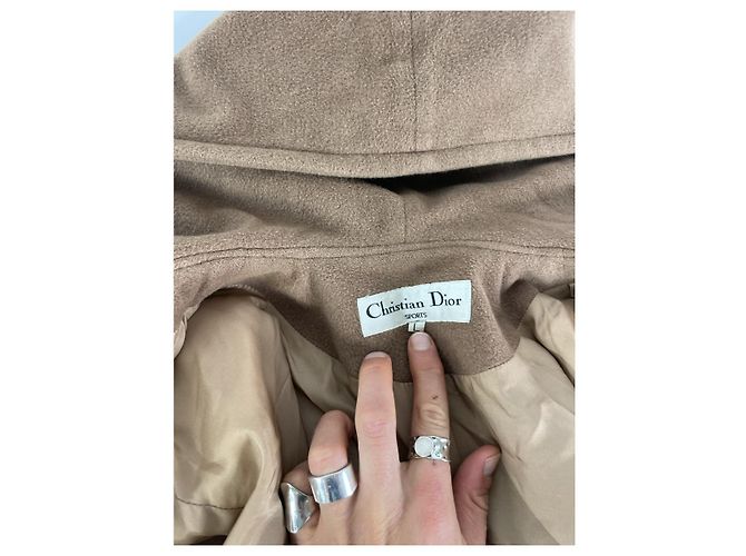 Abrigo de lana marrón Dior con capucha Castaño - vista 4