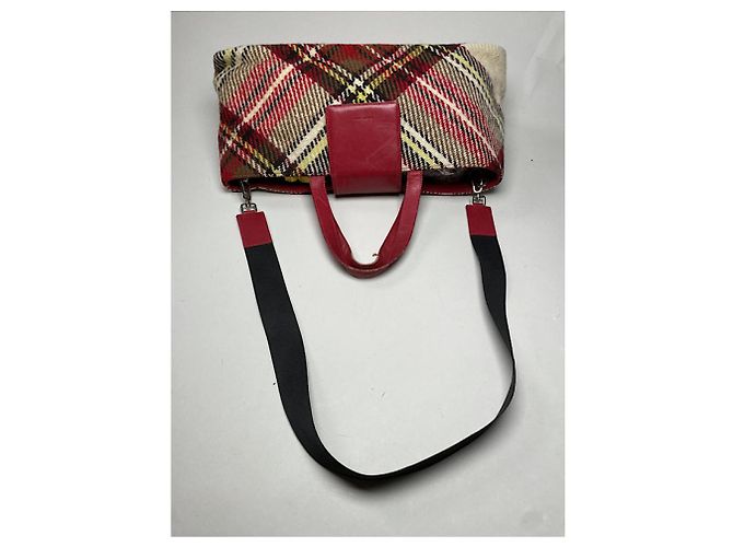 Borsa a mano in lana rossa Burberry Rosso - vista 5