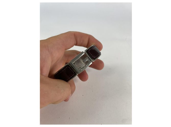 Bracciale in acciaio argento Gucci GG Running - vista 3