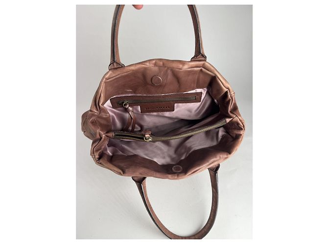Autre Marque Borsa in pelle marrone non firmata - vista 2