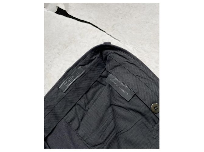Pantalón de algodón azul marino Prada - vista 5