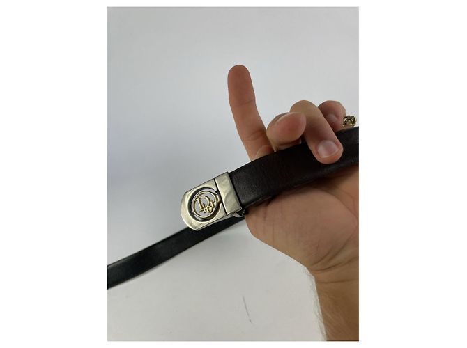 Cinturón de cuero marrón Dior Saddle Castaño - vista 3
