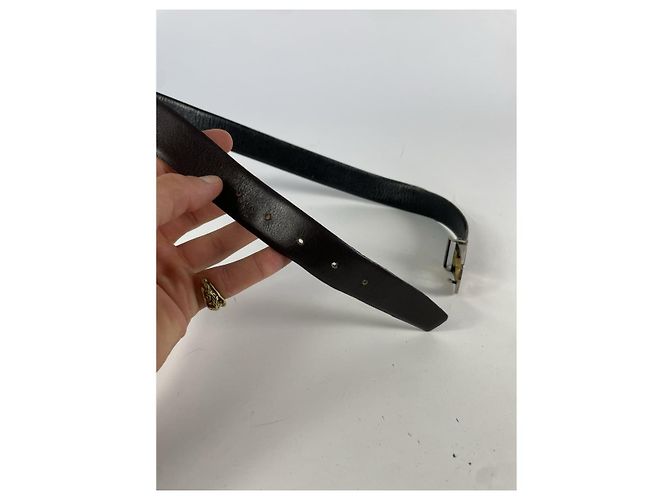 Cinturón de cuero marrón Dior Saddle Castaño - vista 5