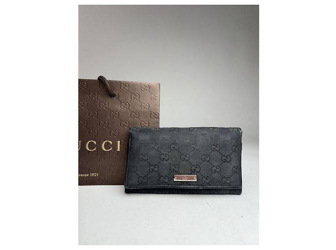 Cartera Continental Negra de Algodón Gucci Negro - vista 2