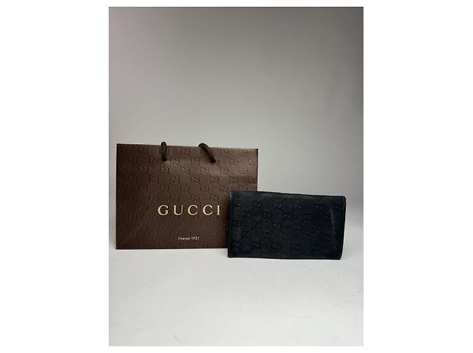 Cartera Continental Negra de Algodón Gucci Negro - vista 3
