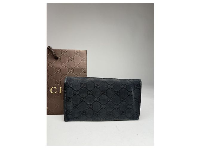 Cartera Continental Negra de Algodón Gucci Negro - vista 4